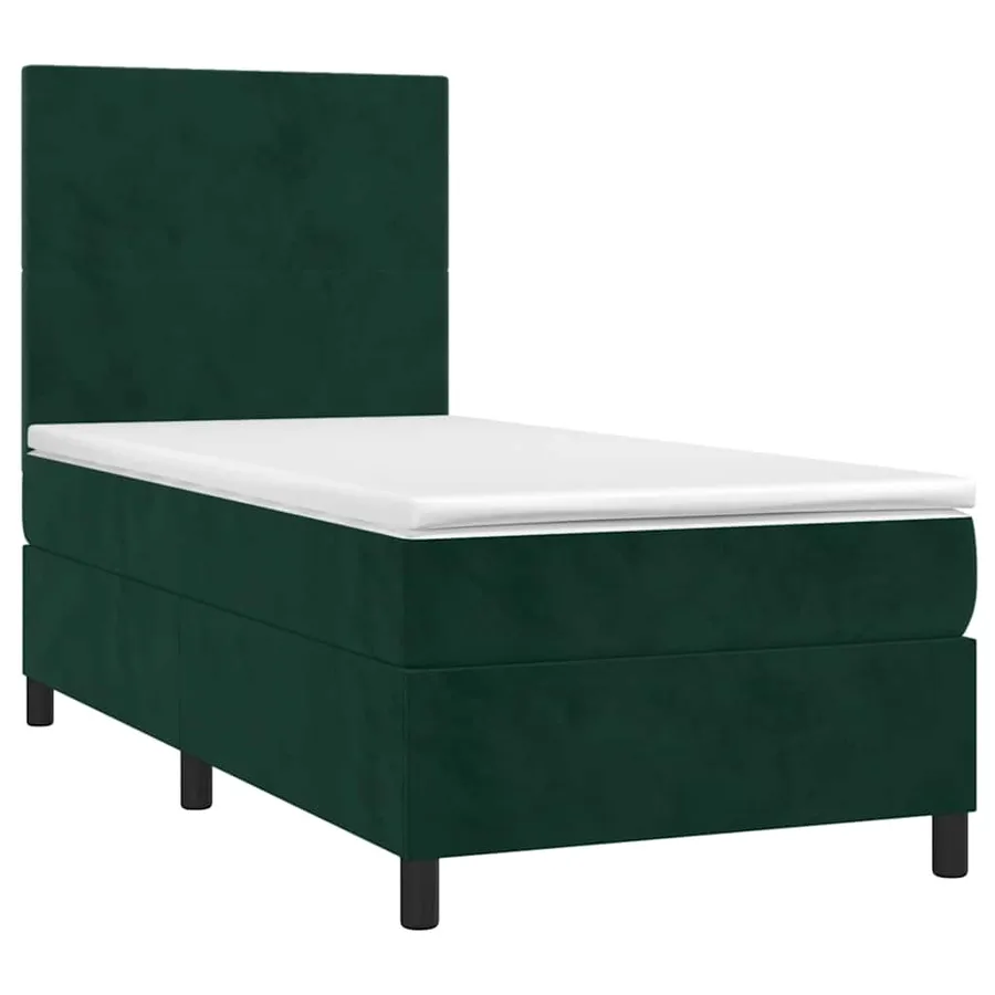 Sommier à lattes de lit et matelas Vert foncé 80x200 cm Velours - 3