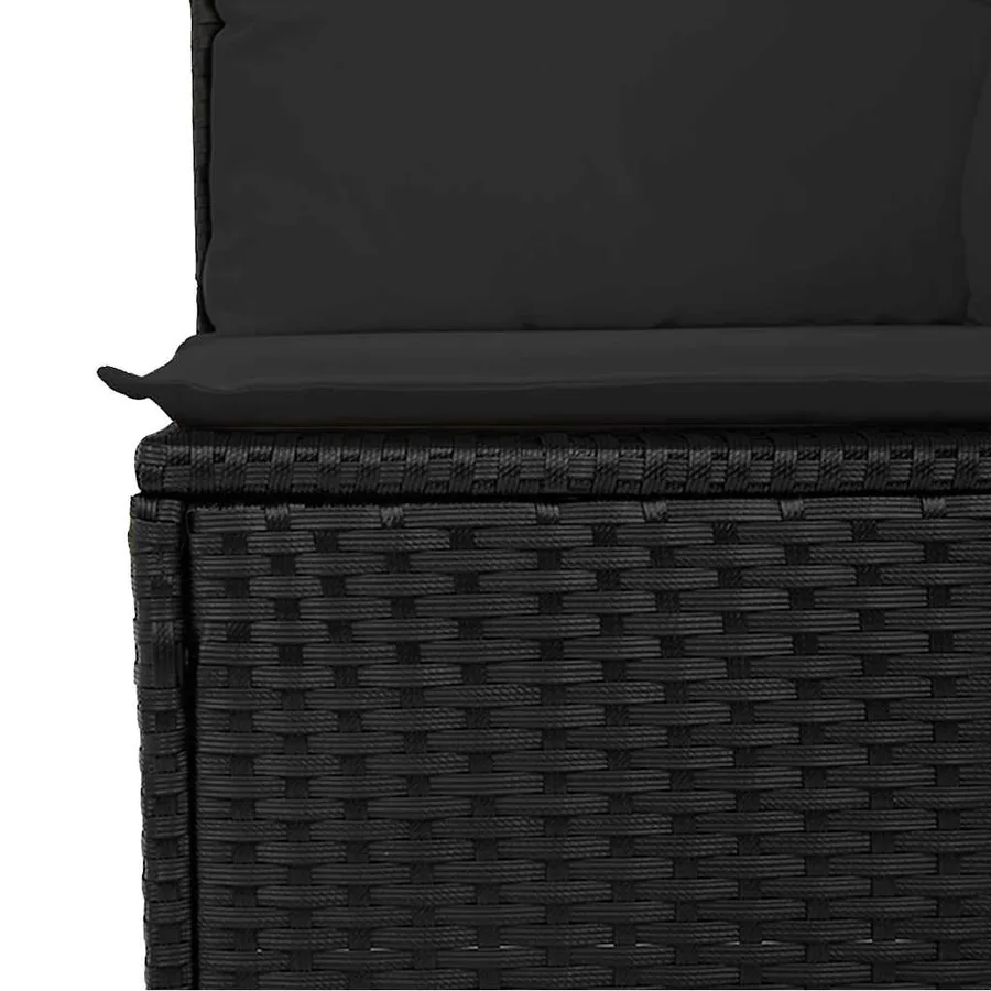 Salon de jardin 7 pcs avec coussins noir résine tressée 93 x 62 x 69 cm - 62,0 kg - 12