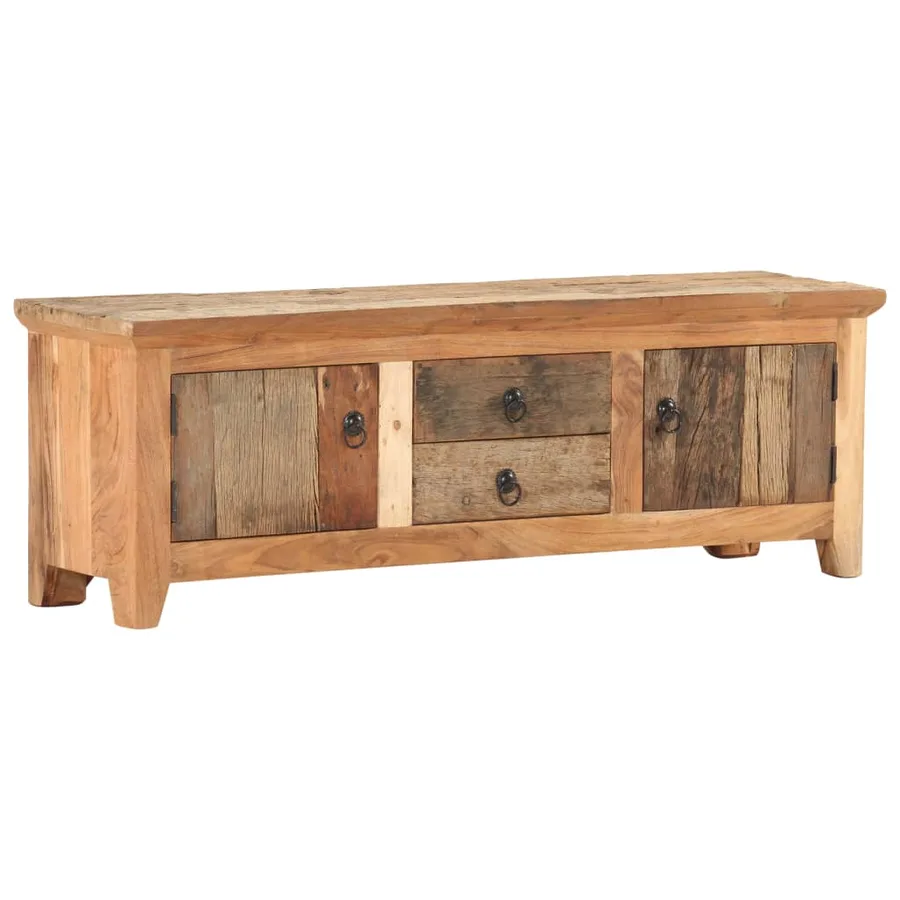 Meuble TV 120x30x40 cm Bois d'acacia et de récupération massif - 11
