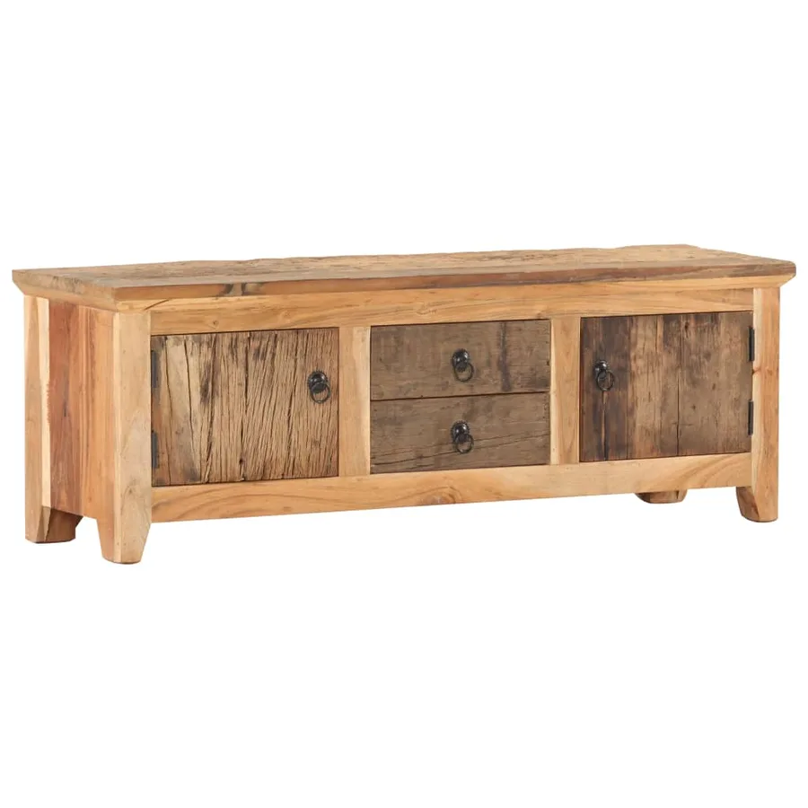 Meuble TV 120x30x40 cm Bois d'acacia et de récupération massif - 12