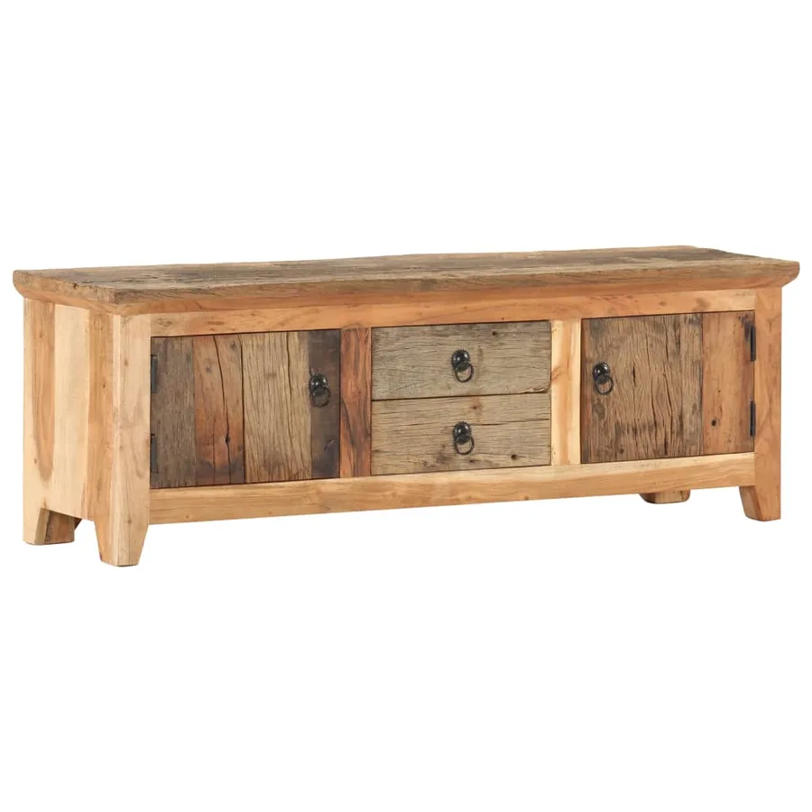 Meuble TV 120x30x40 cm Bois d'acacia et de récupération massif - 9