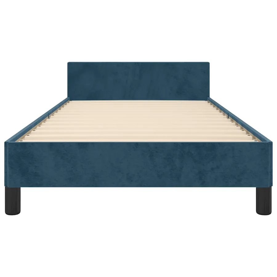 Cadre de lit sans matelas bleu foncé 90x200 cm velours - 6