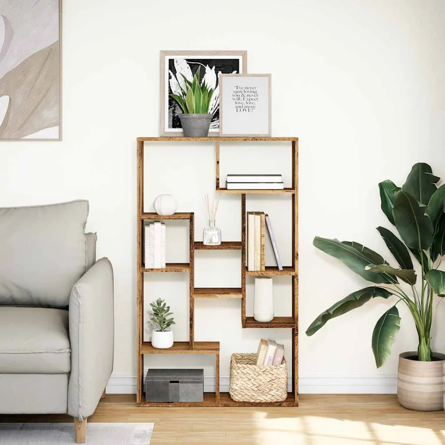 Bibliothèque vieux bois 72x20x120,5 cm bois d'ingénierie - 3