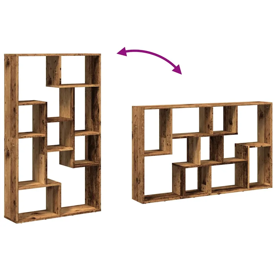 Bibliothèque vieux bois 72x20x120,5 cm bois d'ingénierie - 9