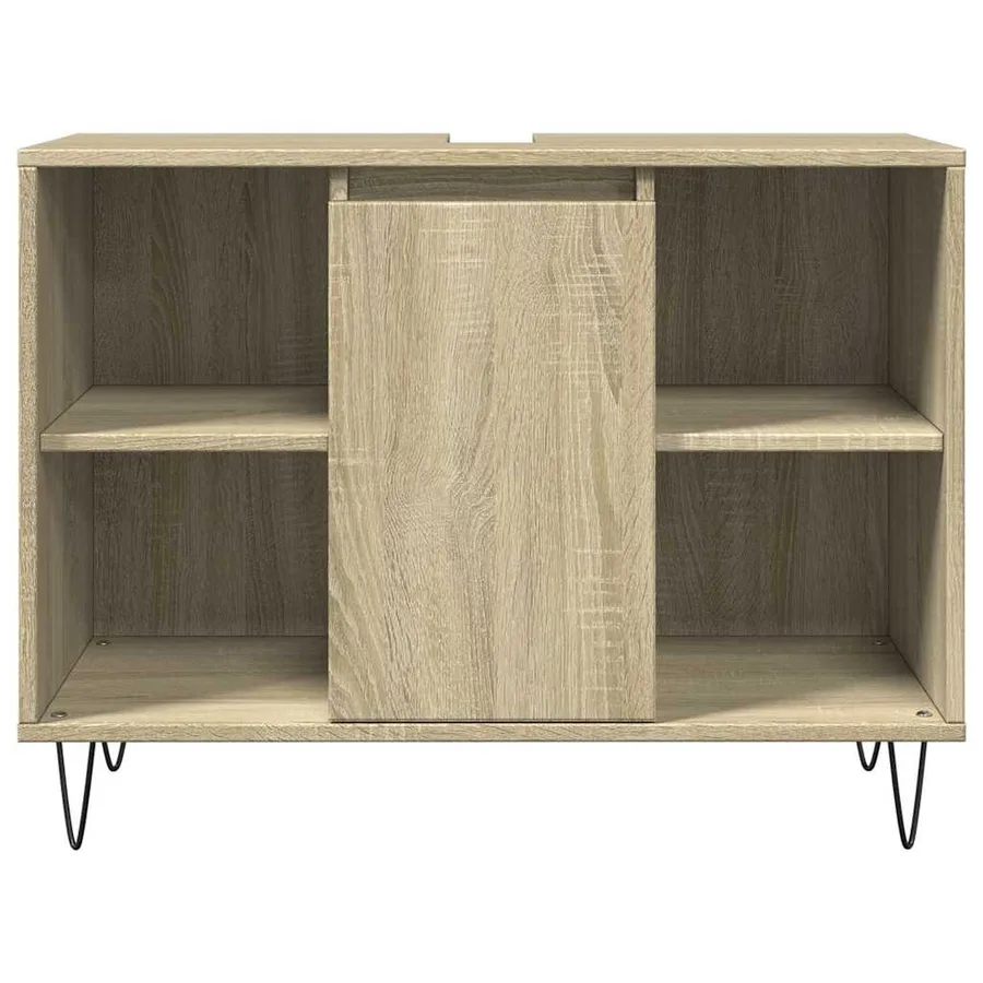Armoire salle de bain chêne sonoma 80x33x60cm bois d'ingénierie - 4