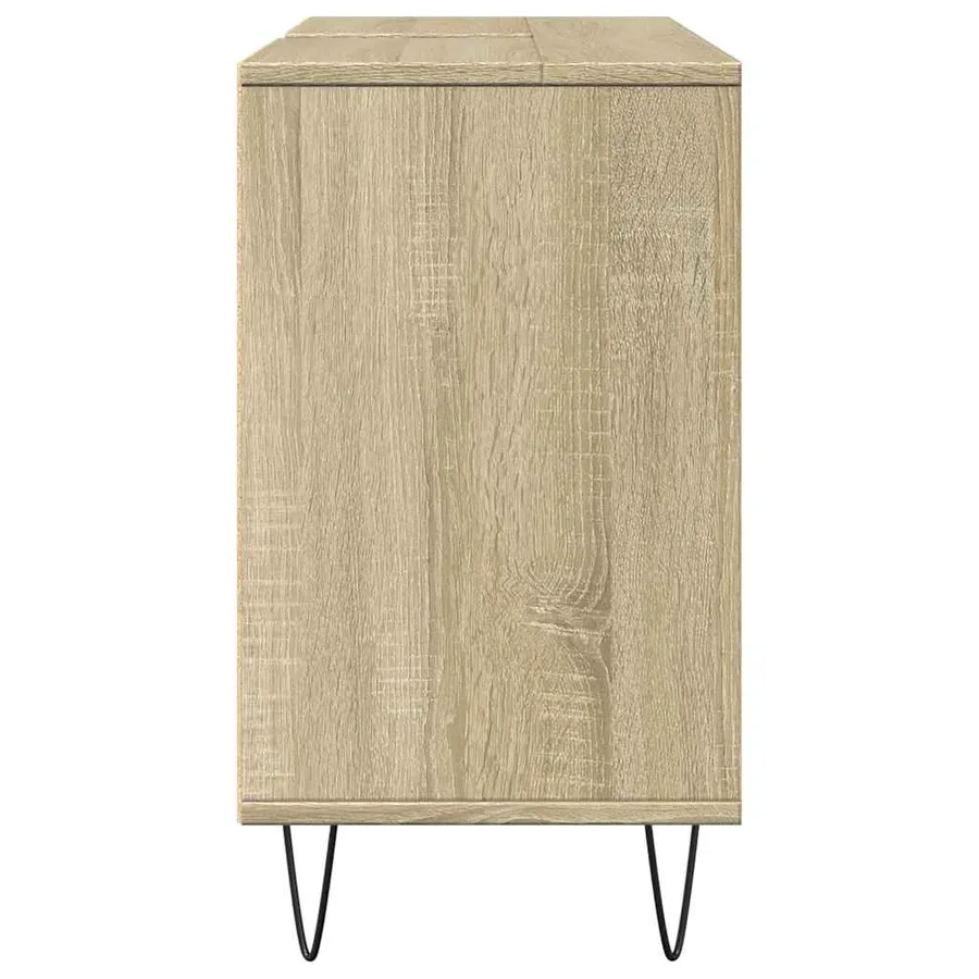 Armoire salle de bain chêne sonoma 80x33x60cm bois d'ingénierie - 5