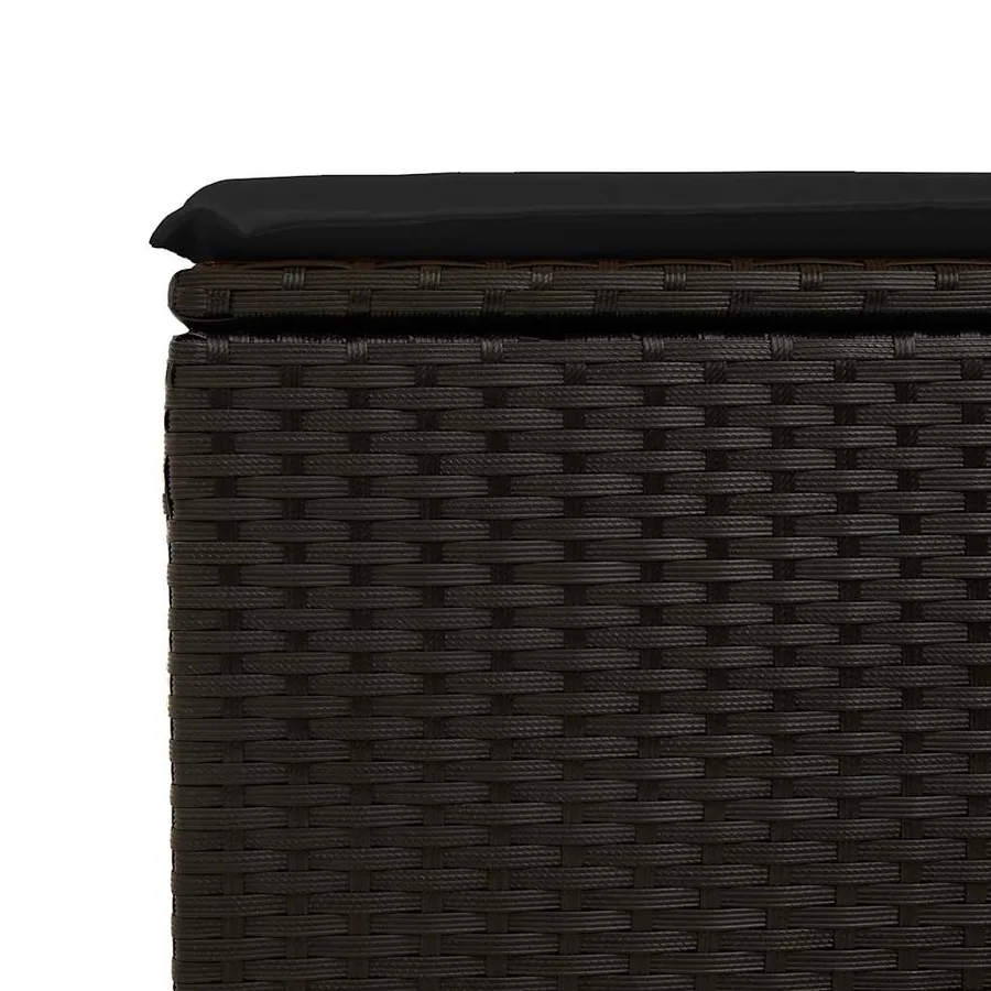 Salon de jardin 6 pcs avec coussins noir résine tressée - 11