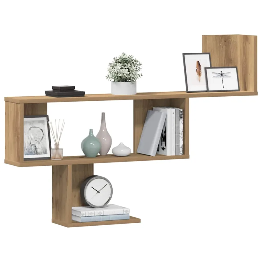 Étagère murale chêne artisanal 100x15x70 cm bois d'ingénierie - 3
