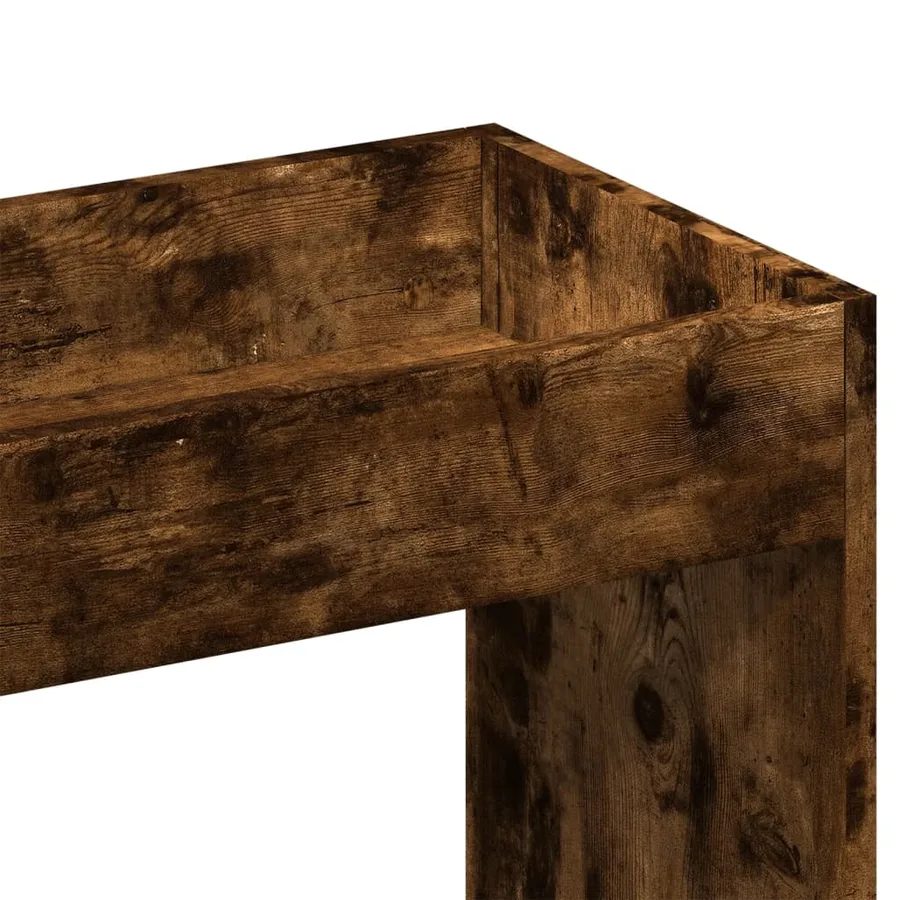 Buffet haut chêne fumé 63x33x140 cm bois d'ingénierie - 9