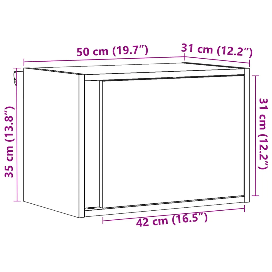Table de chevet murale avec lumières LED chêne sonoma - 16