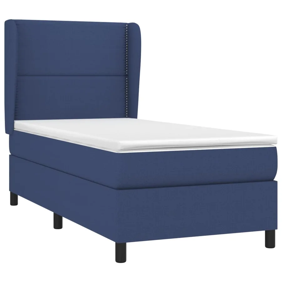 Sommier à lattes de lit avec matelas Bleu 90x200 cm Tissu - 3