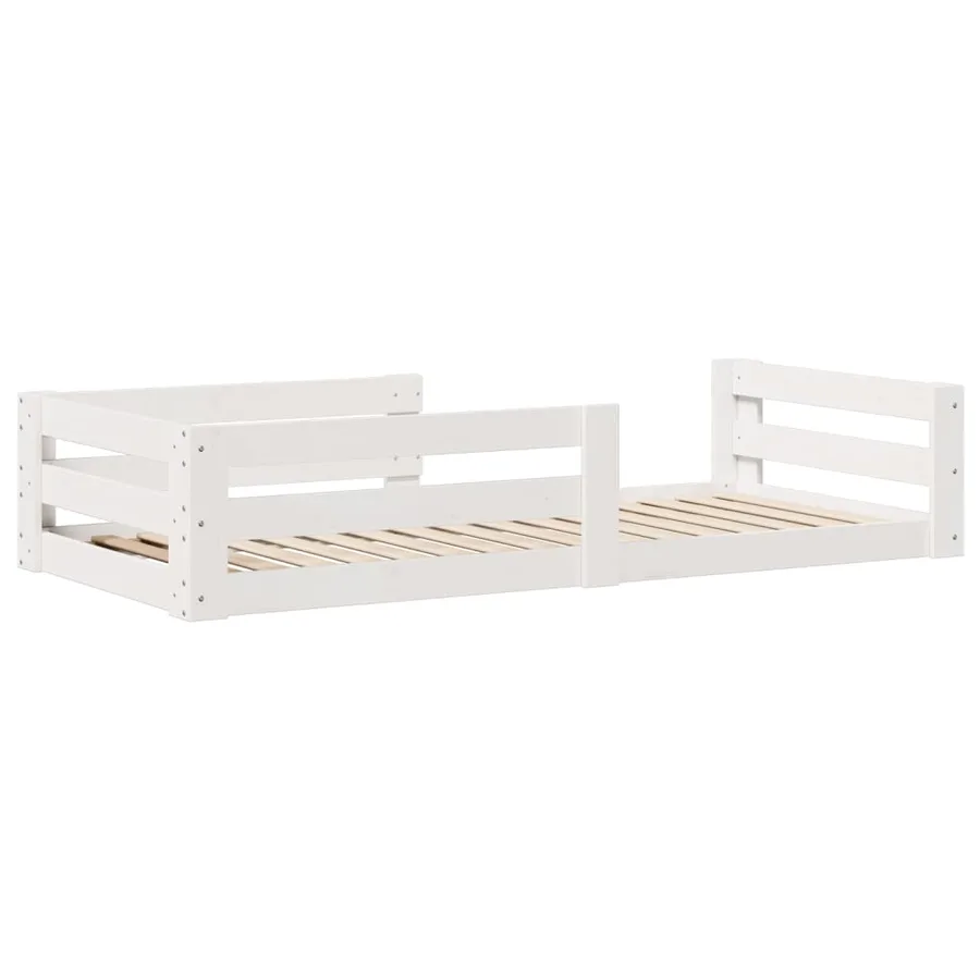 Cadre de lit sans matelas blanc 90x200 cm bois de pin massif - 6