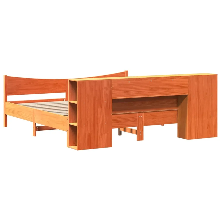 Cadre de lit sans matelas cire marron 180x200cm bois pin massif - 8