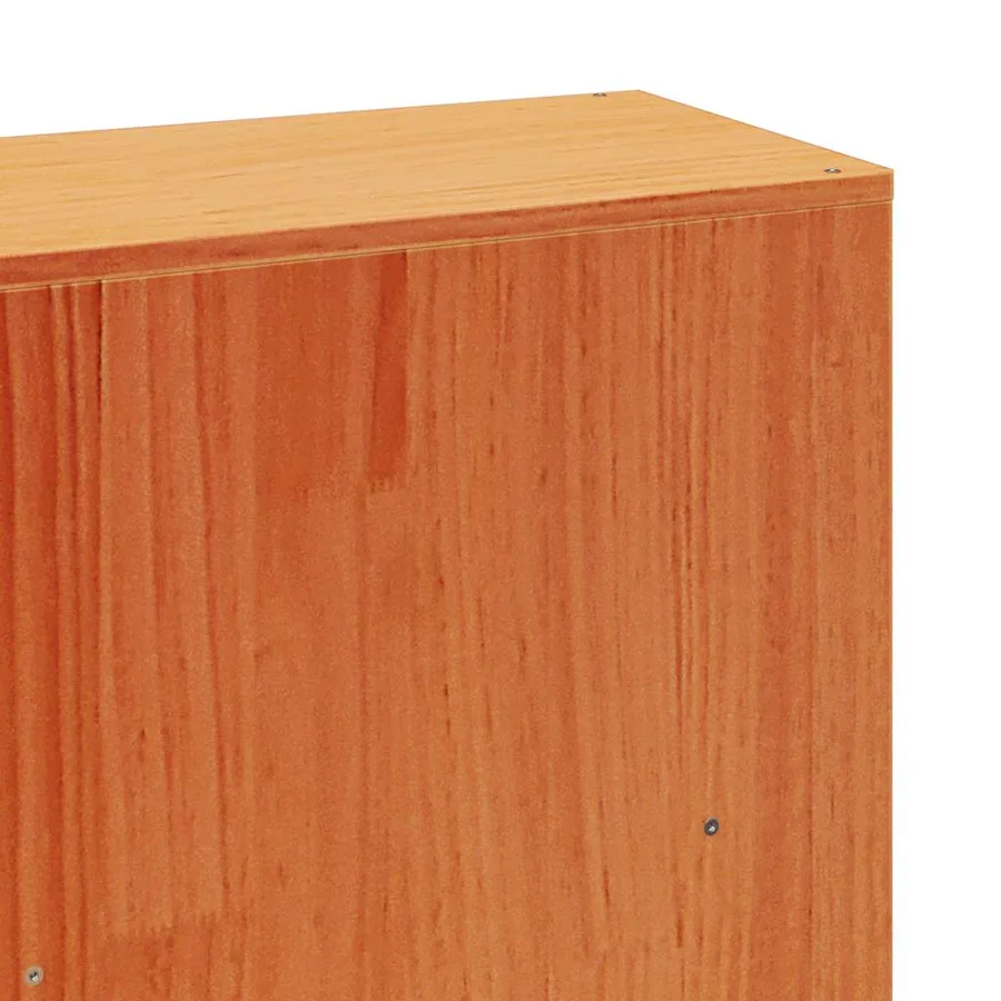 Lit bibliothèque sans matelas cire marron 200x200 cm pin massif - 10