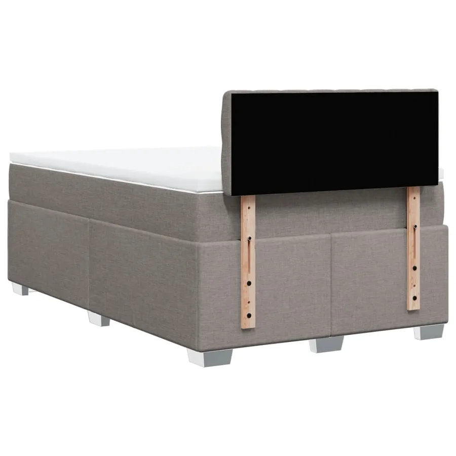 Sommier à lattes de lit avec matelas taupe 120x190 cm tissu - 12