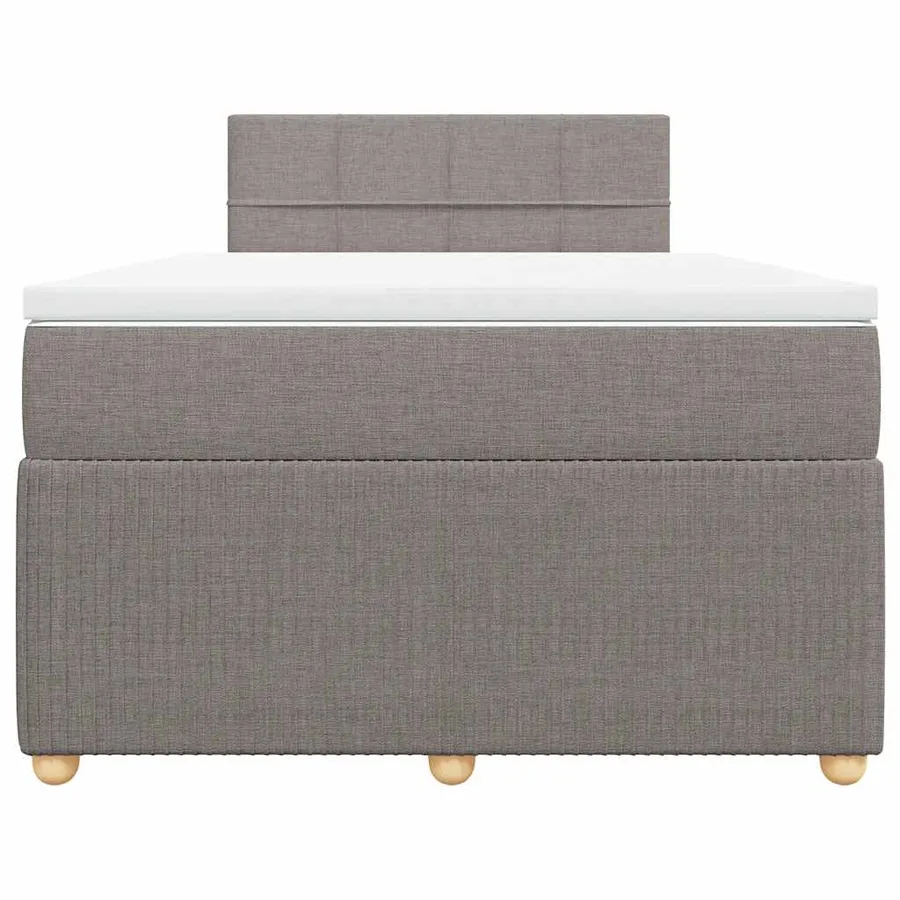 Sommier à lattes de lit avec matelas taupe 120x190 cm tissu - 4