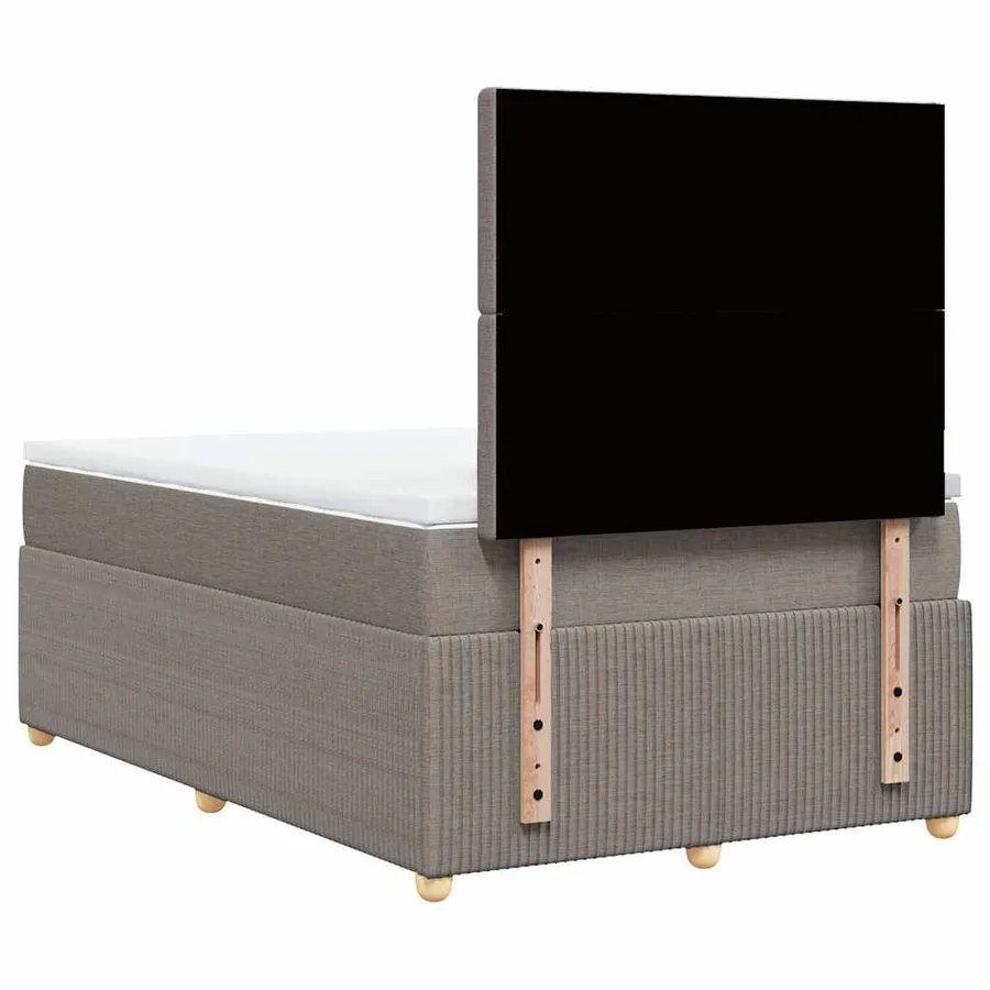Sommier à lattes de lit avec matelas taupe 120x190 cm tissu - 8