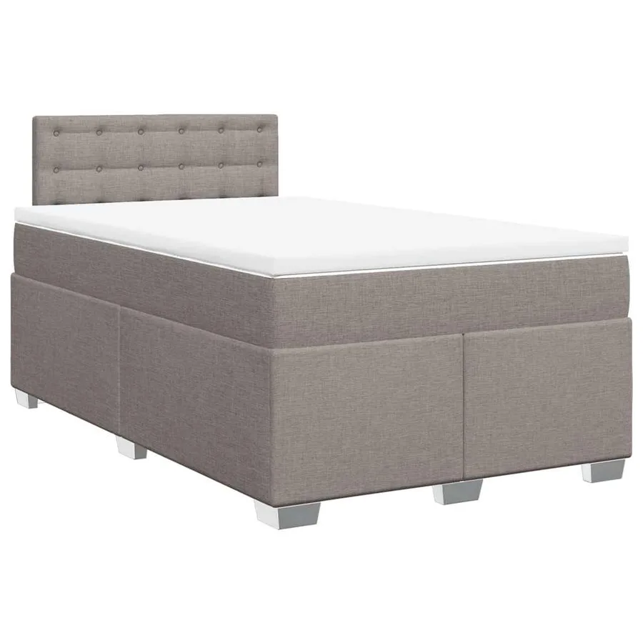 Sommier à lattes de lit avec matelas taupe 120x190 cm tissu - 2