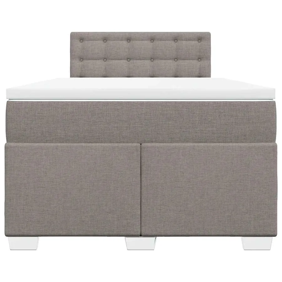 Sommier à lattes de lit avec matelas taupe 120x190 cm tissu - 4
