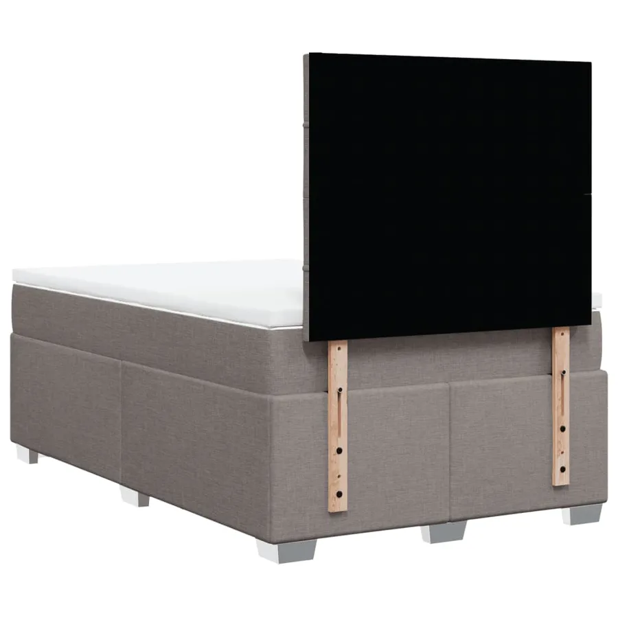 Sommier à lattes de lit avec matelas taupe 120x190 cm tissu - 10