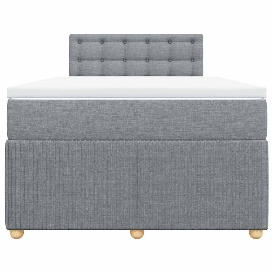 Sommier à lattes de lit et matelas gris clair 120x190 cm tissu - 4