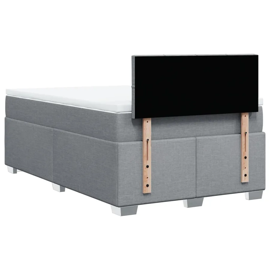 Sommier à lattes de lit et matelas gris clair 120x190 cm tissu - 12