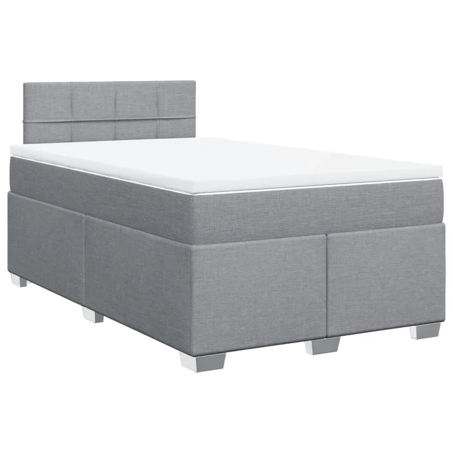 Sommier à lattes de lit et matelas gris clair 120x190 cm tissu - 3