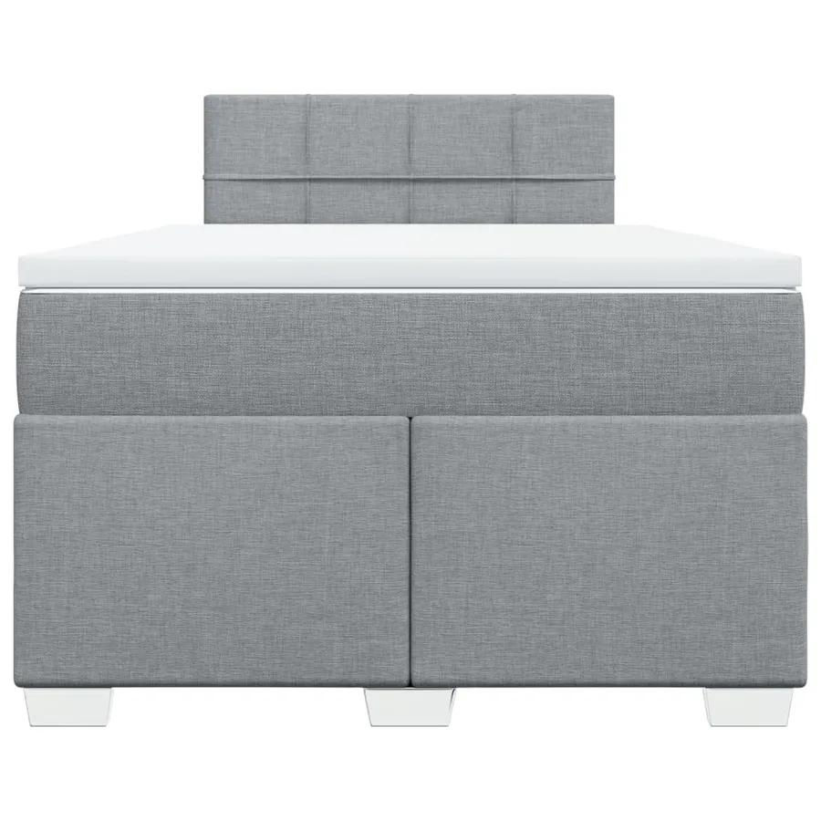Sommier à lattes de lit et matelas gris clair 120x190 cm tissu - 6