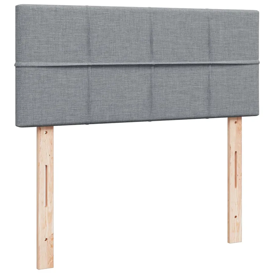 Sommier à lattes de lit et matelas gris clair 120x190 cm tissu - 7