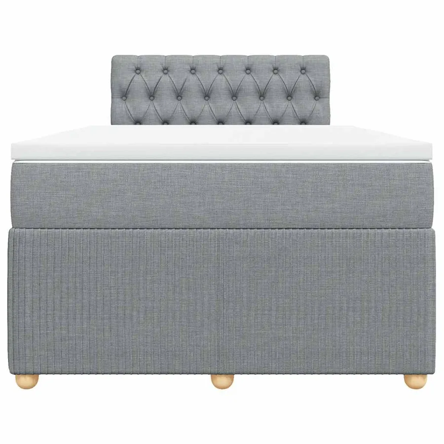 Sommier à lattes de lit et matelas gris clair 120x190 cm tissu - 4