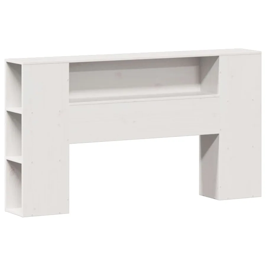 Lit bibliothèque sans matelas blanc 120x200 cm bois pin massif - 7