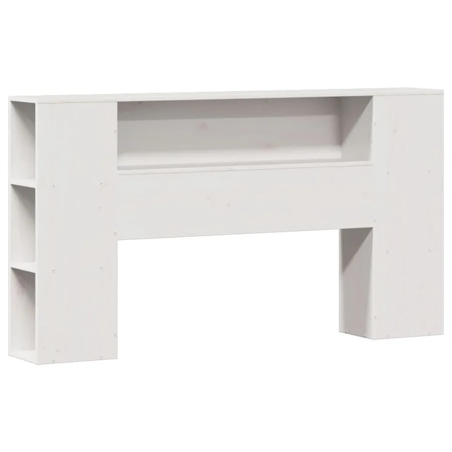 Lit bibliothèque sans matelas blanc 120x200 cm bois pin massif - 7