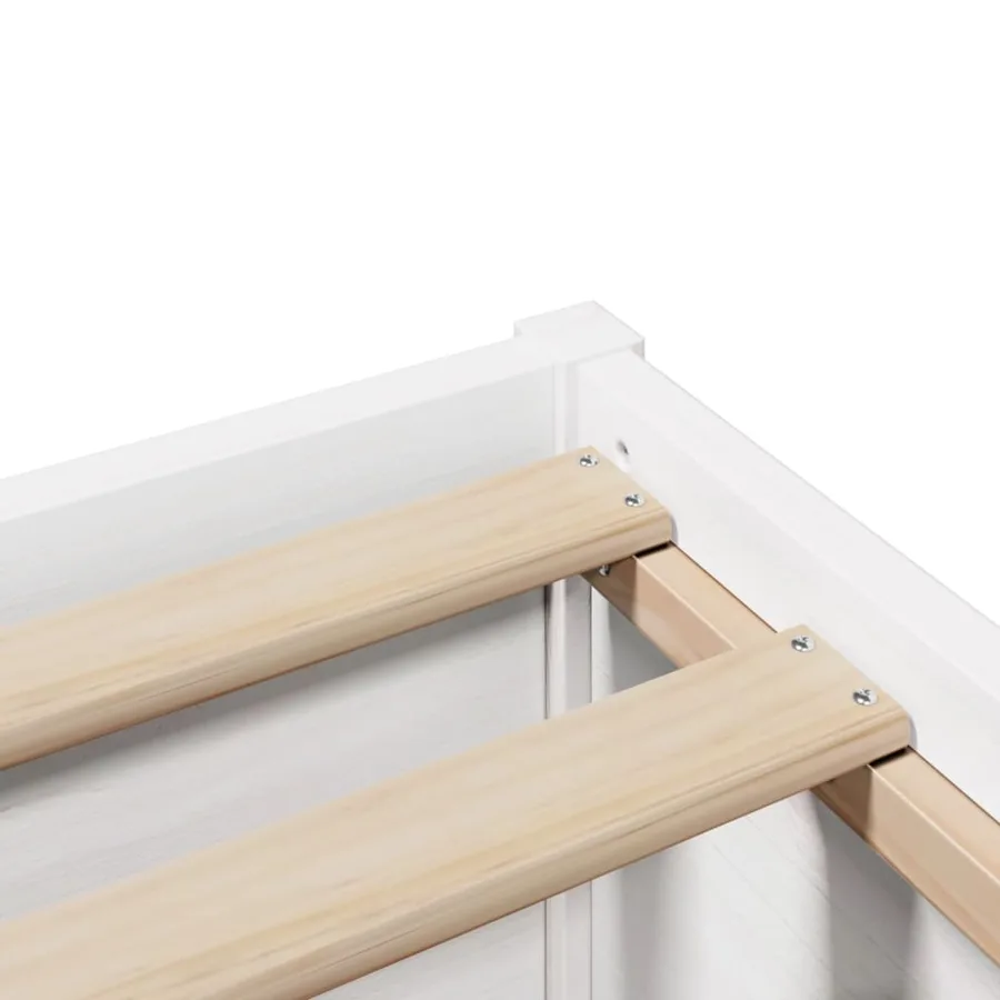 Cadre de lit sans matelas blanc 135x190 cm bois de pin massif - 9