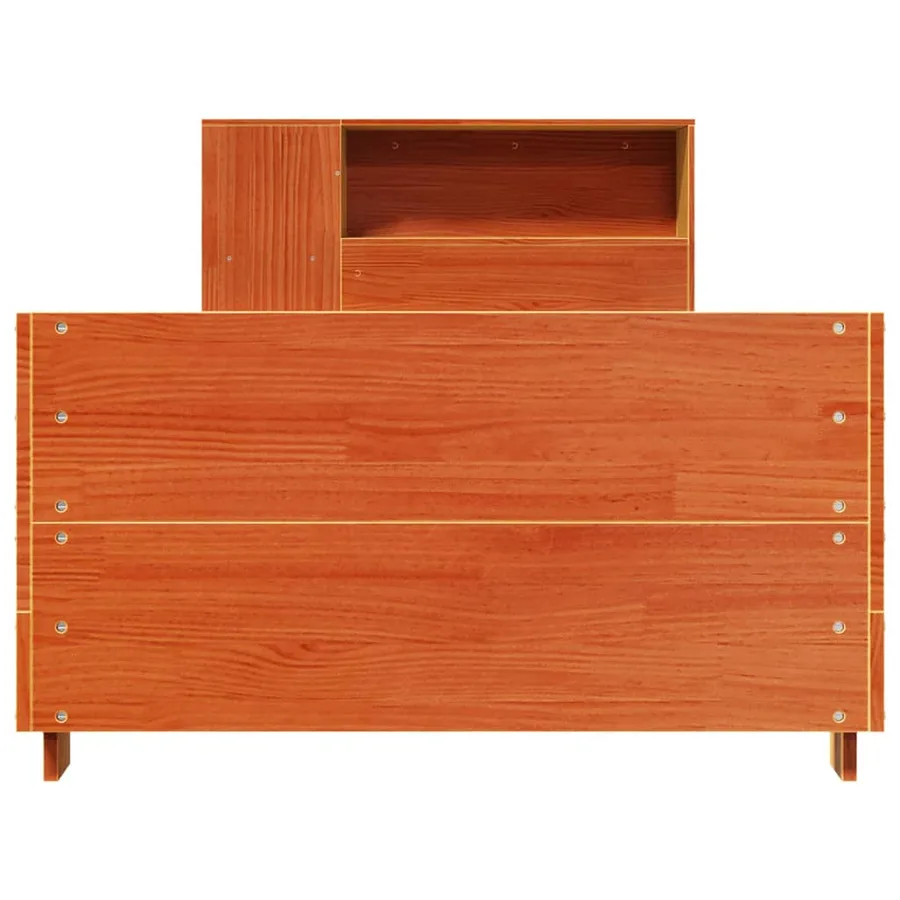 Cadre de lit sans matelas cire marron 100x200cm bois pin massif - 4
