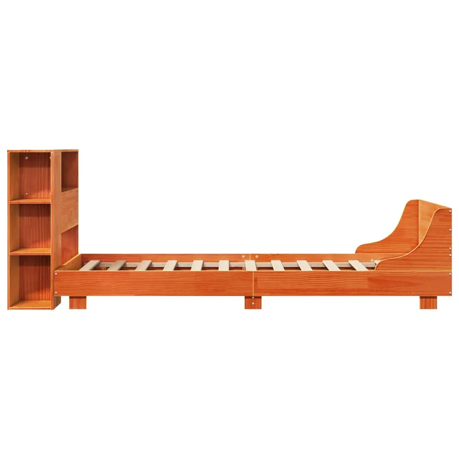 Cadre de lit sans matelas cire marron 100x200cm bois pin massif - 7