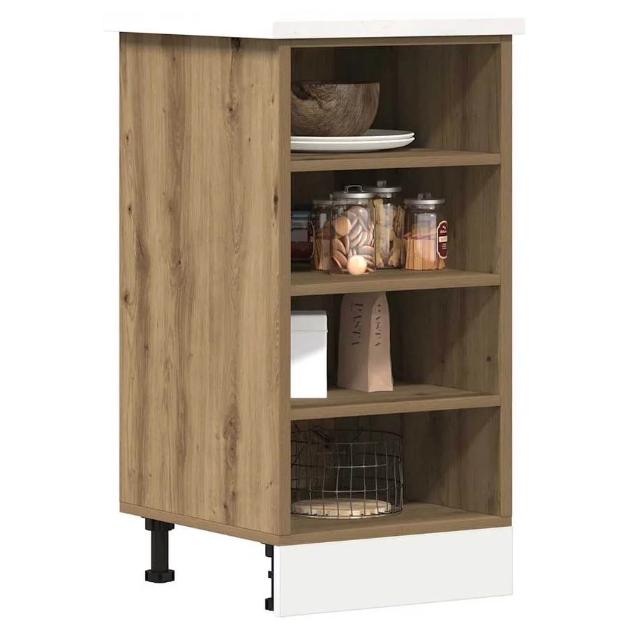Meuble bas "Riga" Chêne artisanal 40 x 44,5 x 81,5 cm Bois d'ingénierie - 3