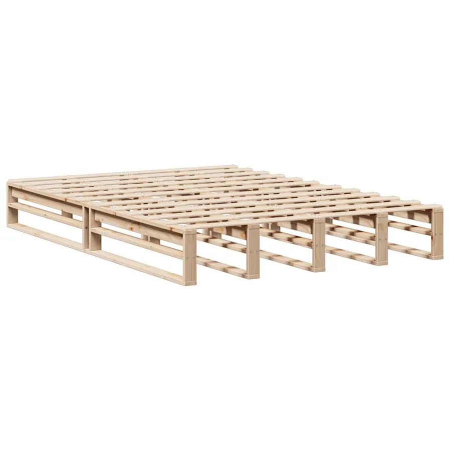 Lit bibliothèque sans matelas 135x190 cm bois massif - 6