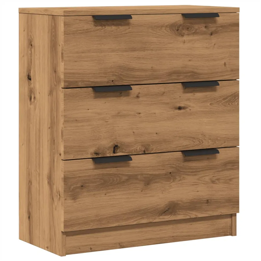 Buffet chêne artisanal 60x30x70 cm bois d'ingénierie - 2