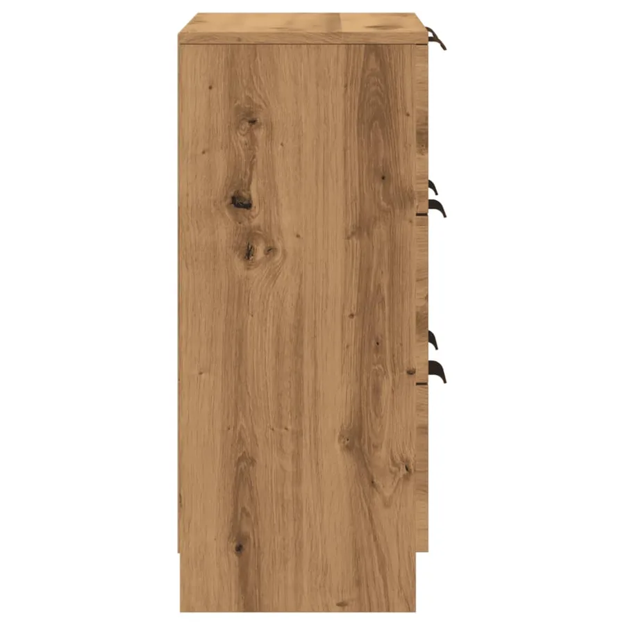 Buffet chêne artisanal 60x30x70 cm bois d'ingénierie - 5