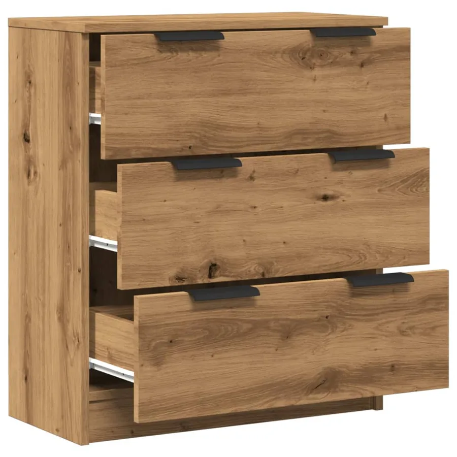 Buffet chêne artisanal 60x30x70 cm bois d'ingénierie - 7