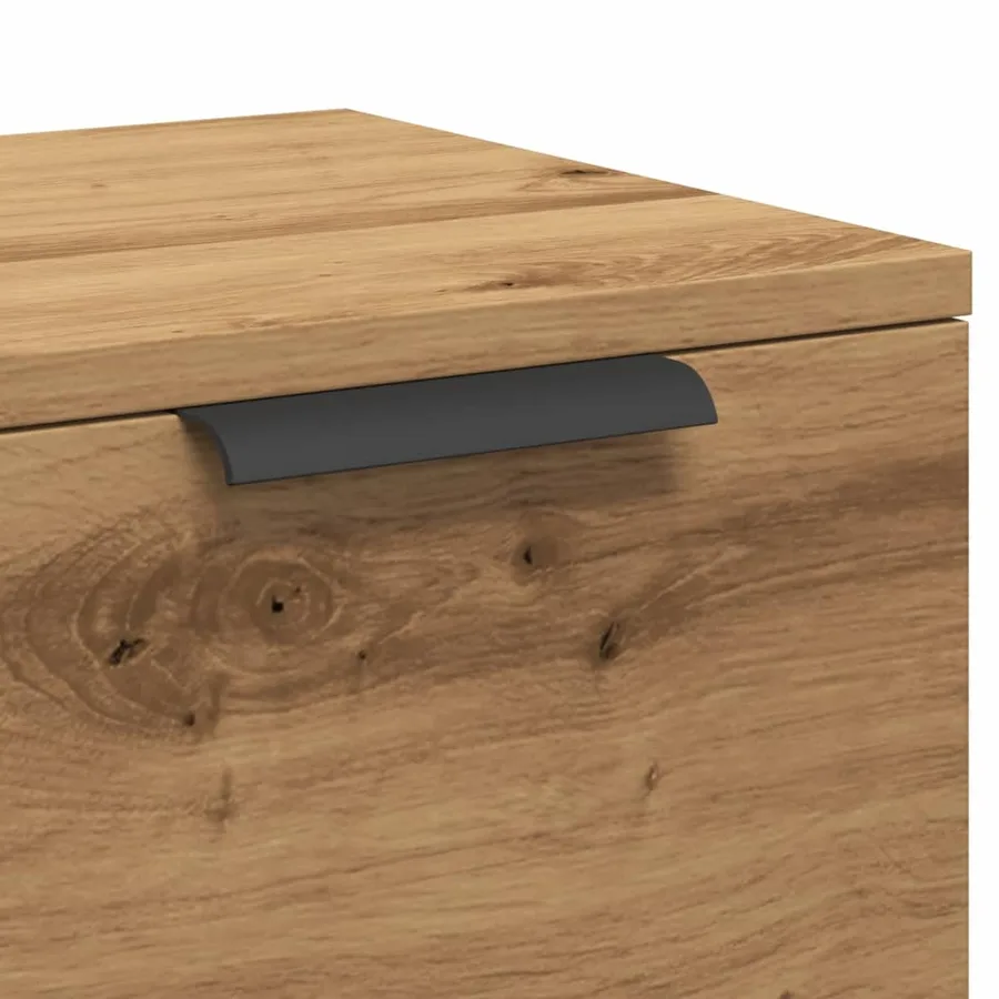 Buffet chêne artisanal 60x30x70 cm bois d'ingénierie - 8