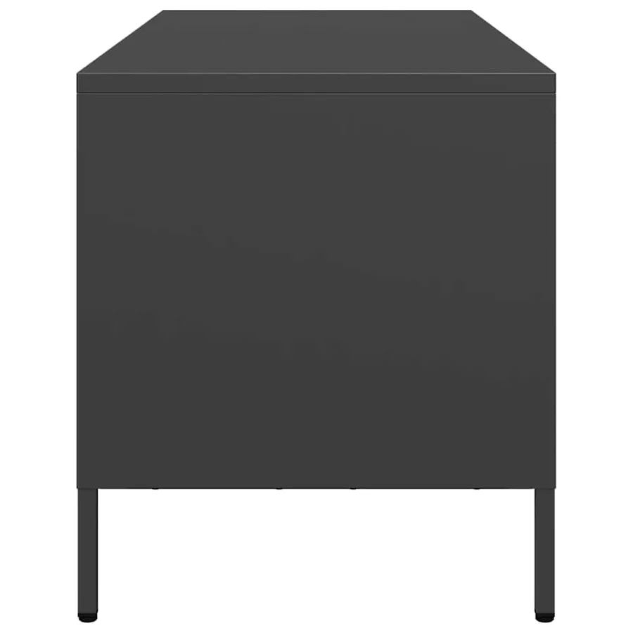 Meuble TV noir 68x39x43,5 cm acier laminé à froid - 6
