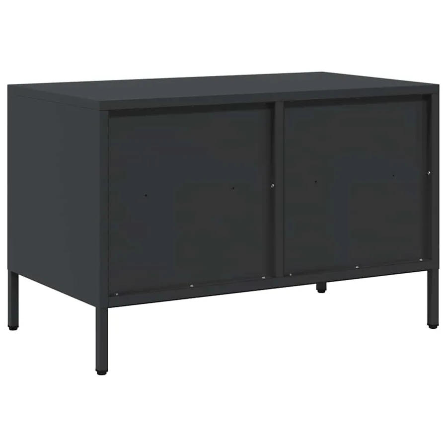 Meuble TV noir 68x39x43,5 cm acier laminé à froid - 7