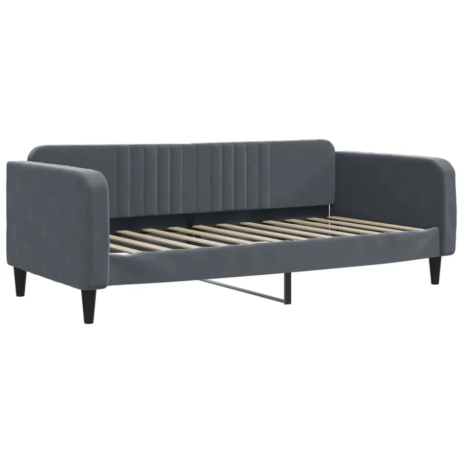 Lit de repos sans matelas gris foncé 100x200 cm velours - 2