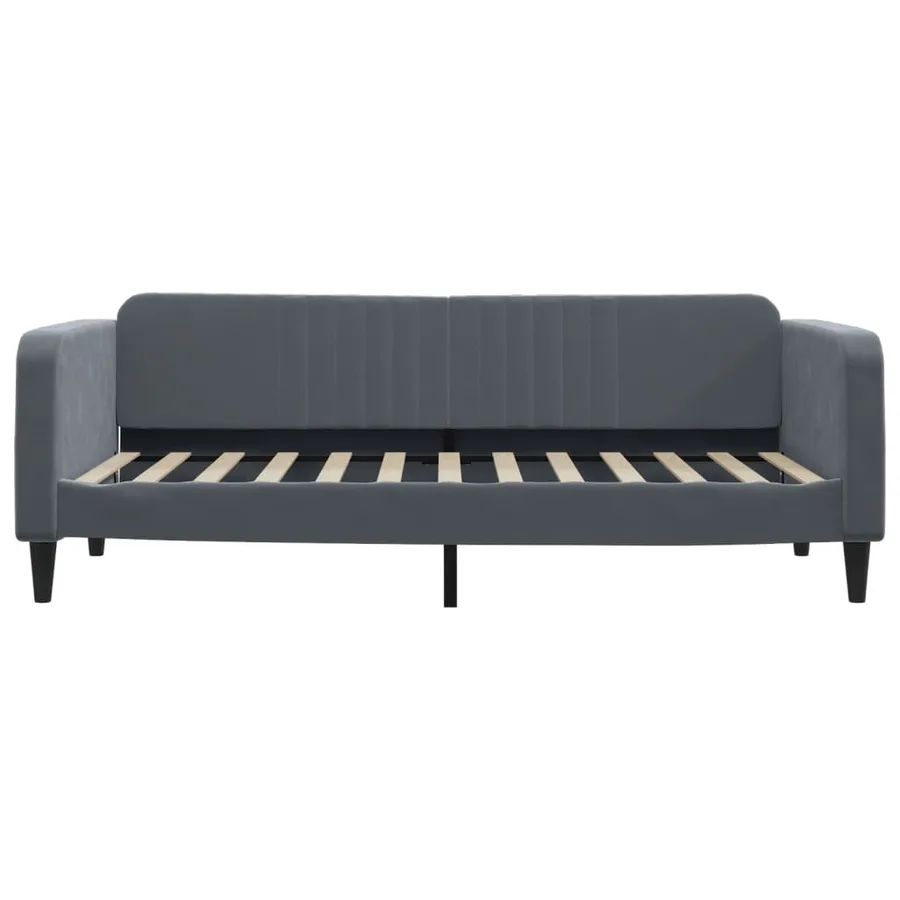 Lit de repos sans matelas gris foncé 100x200 cm velours - 3