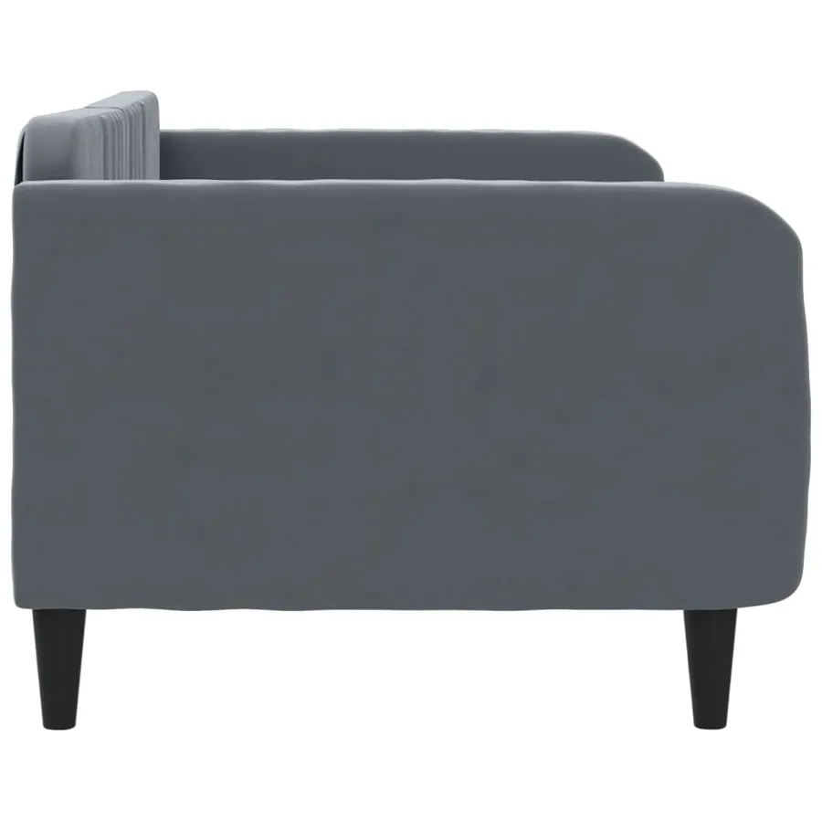 Lit de repos sans matelas gris foncé 100x200 cm velours - 4