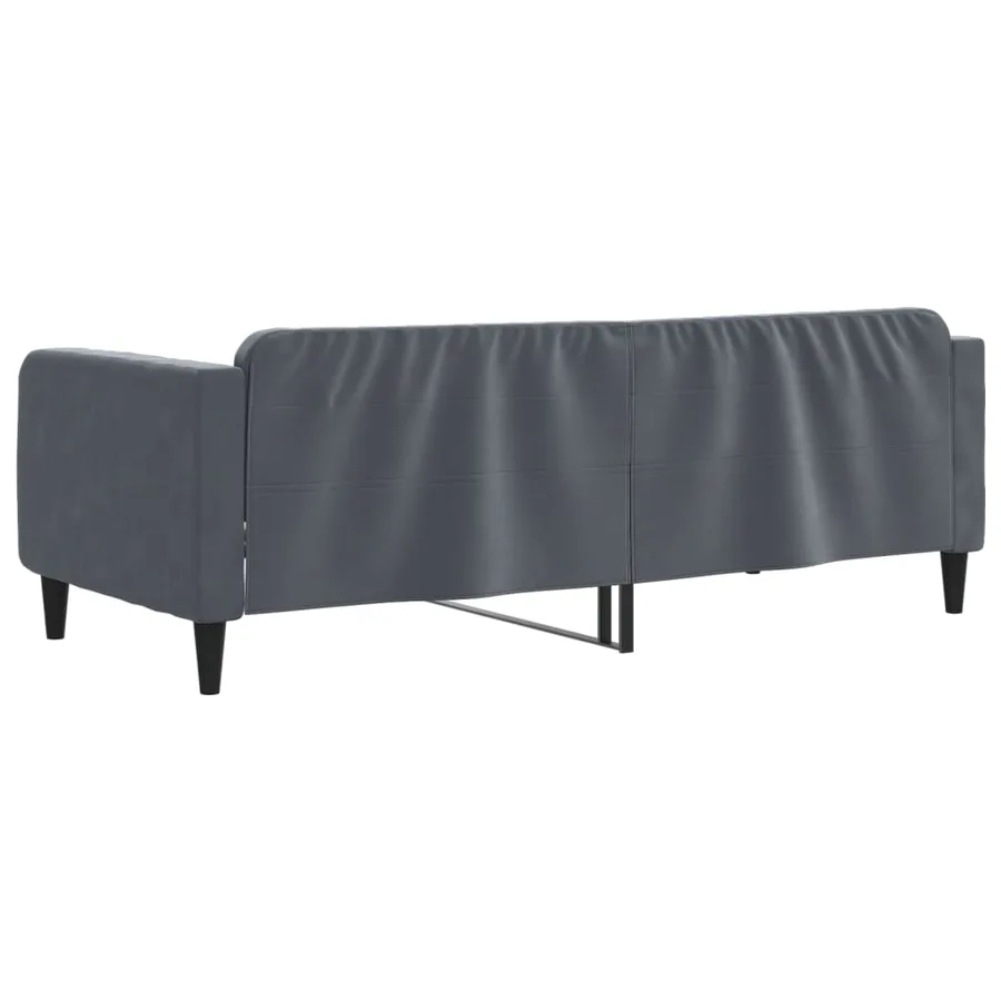 Lit de repos sans matelas gris foncé 100x200 cm velours - 5