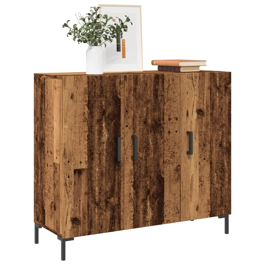 Buffet vieux bois 90x34x80 cm bois d'ingénierie - 3