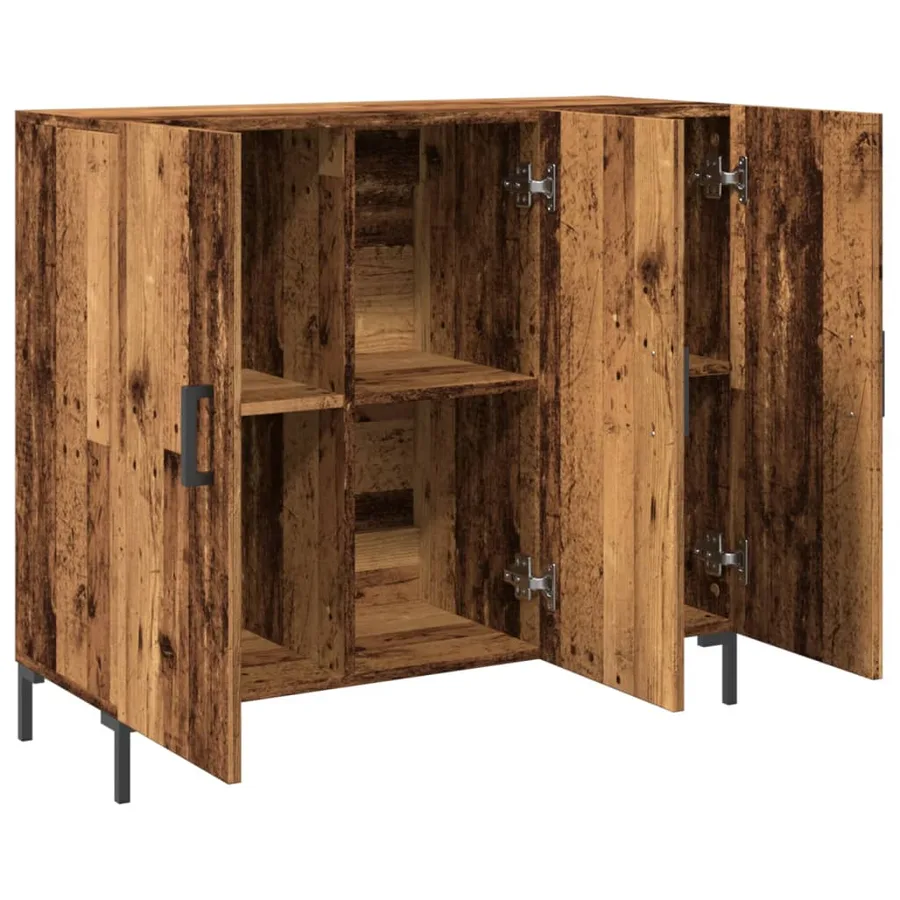 Buffet vieux bois 90x34x80 cm bois d'ingénierie - 5