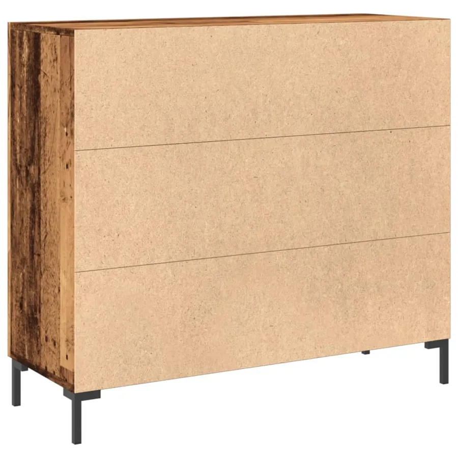 Buffet vieux bois 90x34x80 cm bois d'ingénierie - 7